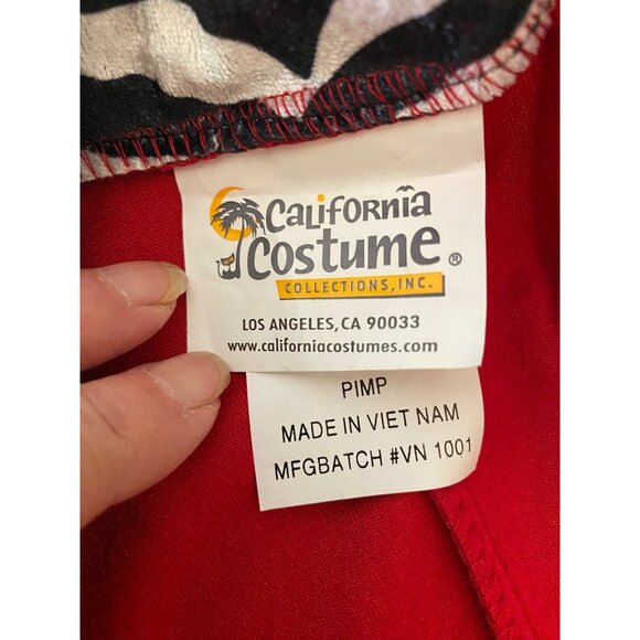 California Costumes Pimp Red Velvet Zebra Flared Pants Adult Large - Picture 8 of 16